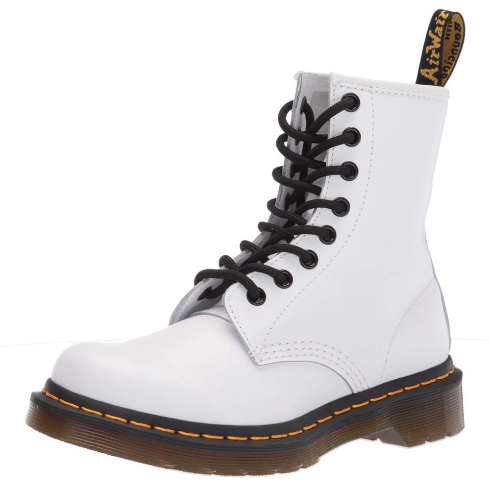 Dr. Martens Women's Lace Fashion Boot, White Softy T, 8
